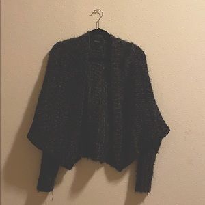 Cozy brown knit cropped sweater